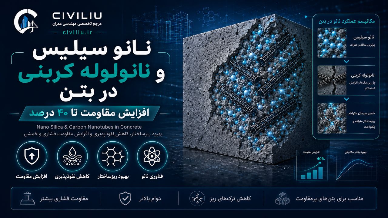 نانو سیلیس و نانولوله کربنی در بتن؛ افزایش مقاومت تا ۴۰ درصد