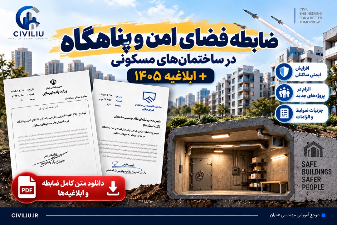 دانلود ضابطه فضای امن و پناهگاه ساختمان‌ها + ابلاغیه ۱۴۰۵